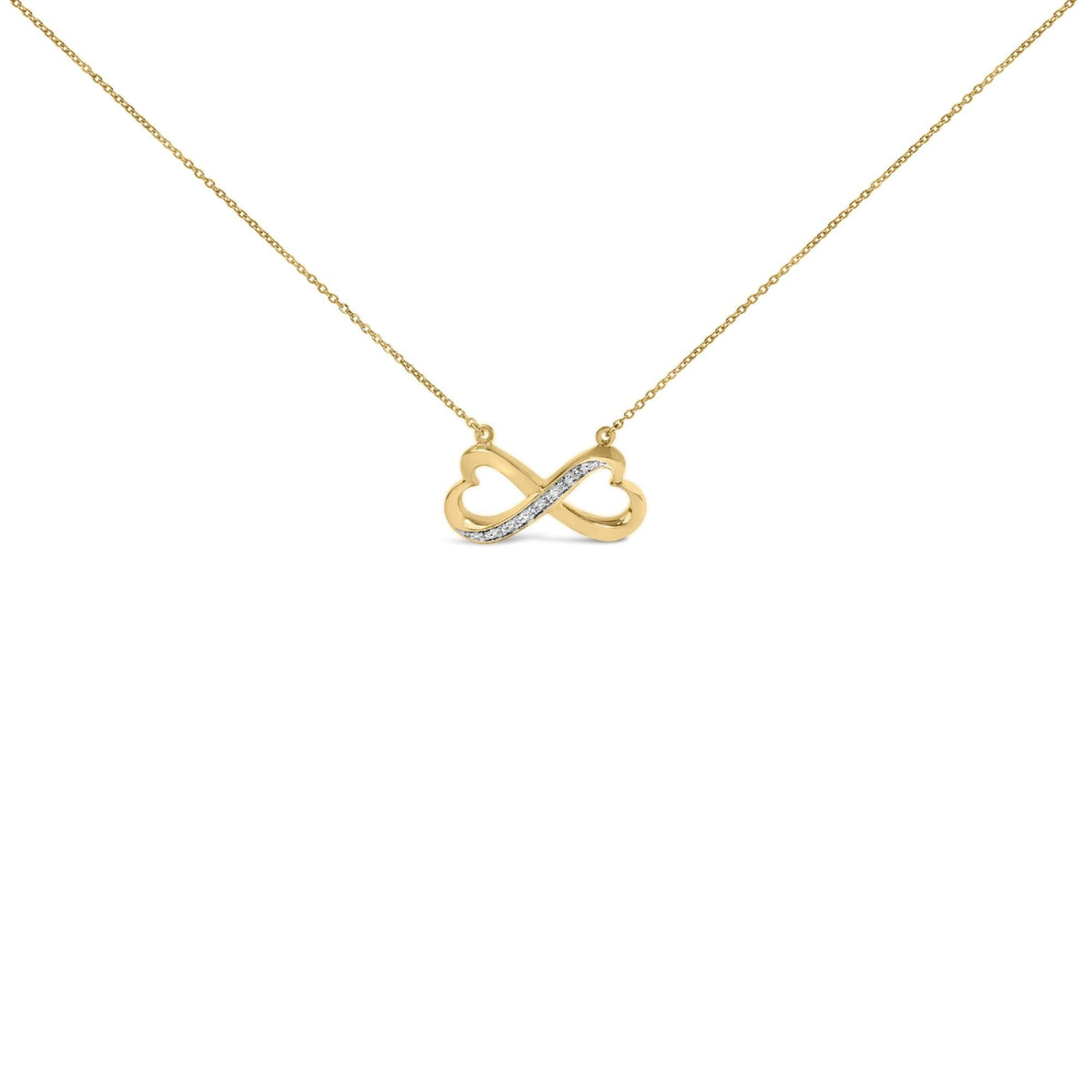 Gold Vermeil Diamond Accent Infinity Heart Pendant Necklace