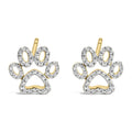 Gold Vermeil Diamond Accent Pet Paw Earring