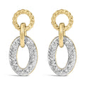 Gold Vermeil 1/10 Cttw Diamond Oval Link Earrings