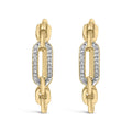 Gold Vermeil 1/10 Cttw Diamond Paperclip Hoop Earring