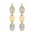 Gold Vermeil 1/10 Cttw Diamond Bold Disc Link Earring