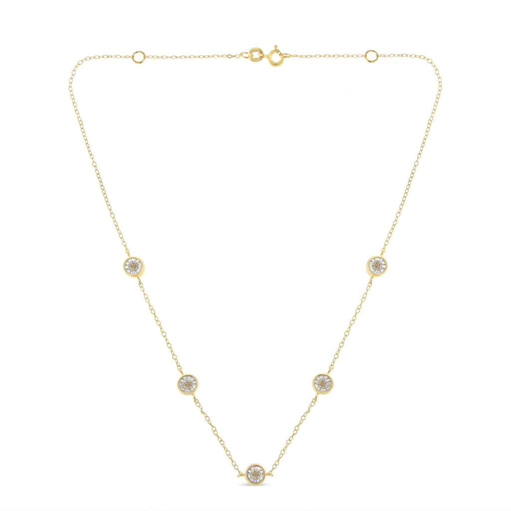 Sterling Silver Diamond Station Necklace (1/2 cttw, K-L Color, I2-I3 Clarity)