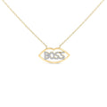 14K Yellow Gold Plated Silver 1/4 Cttw Diamond "Boss" Pendant Necklace - 18 Inch