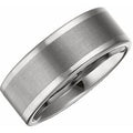 Tungsten 8 mm Inlay Comfort-Fit Band Size 13