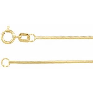 14K Yellow Gold 1 mm Snake 16" Chain