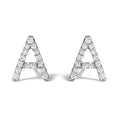 10K White Gold 1/10 Cttw Diamond Initial “A” to "Z" Stud Earring