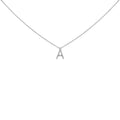 10K White Gold Diamond Accent "A-Z" Block Initial Pendant Necklace