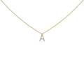 10K Yellow Gold Diamond Accent "A-Z" Block Initial Pendant Necklace