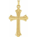 14K Yellow Gold 33.8x17.7 mm Hollow Cross Pendant