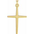 14K Yellow Gold 32.5x18 mm Cross Pendant
