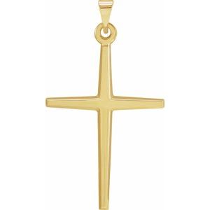 14K Yellow Gold 32.5x18 mm Cross Pendant
