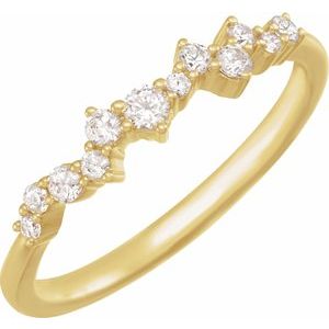 14K Yellow Gold Vermeil 1/4 CTW Lab-Grown Diamond  Scattered Stackable Ring
