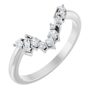 14K White Gold 1/6 CTW Natural Diamond Matching Band