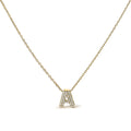 10K Yellow Gold Diamond Accent "A-Z" Initial Bubble Pendant Necklace
