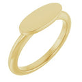 14K Yellow Gold 13x5.5 mm Oval Signet Ring