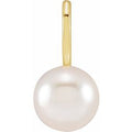 14K Yellow Gold Cultured White Akoya Pearl Charm/Pendant