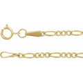 14K Yellow Gold 1.9 mm Diamond-Cut Figaro 24" Chain