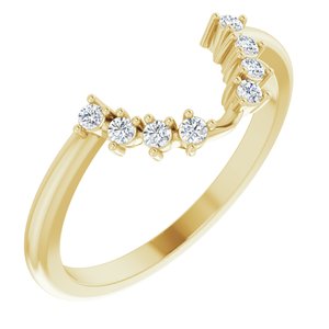 14K Yellow Gold .08 CTW Natural Diamond Matching Band for 7x5 mm Oval Ring