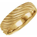 14K Yellow Gold 6 mm Textured Band Size 10