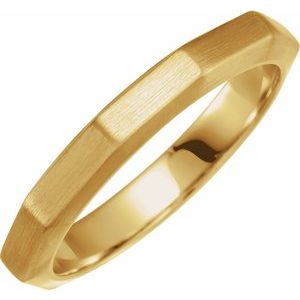 14K Yellow Gold 3 mm Geometric Flat Band Size 7