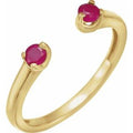 14K Yellow Gold Natural Ruby Negative Space Ring