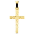 14K Yellow Gold 19x11 mm Cross with Heart Pendant