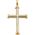 14K Yellow/White Gold 41.7x25 mm Cross Pendant