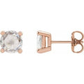 14K Rose Gold 1/4 CTW Rose-Cut Natural Diamond Stud Earrings