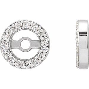 14K White Gold .08 CTW Natural Diamond Earring Jackets with 3.6 mm ID