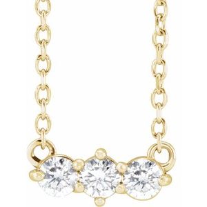 14K Yellow Gold 1/5 CTW Natural Diamond Three-Stone 18" Necklace