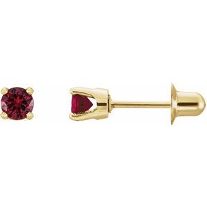 14K Yellow Gold Natural Mozambique Garnet Earrings