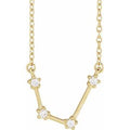 14K Yellow Gold 1/10 CTW Natural Diamond Aquarius 16-18" Necklace