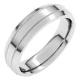 14K White Gold 5 mm Milgrain Beveled-Edge Comfort-Fit Flat Band Size 9
