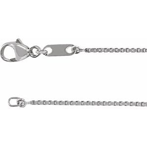 Platinum 1 mm Diamond-Cut Box 20" Chain
