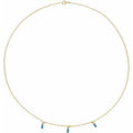 14K Yellow Gold Natural Swiss Blue Topaz 16" Necklace