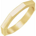 18K Yellow Gold 3 mm Geometric Octagon Band Size 6.5
