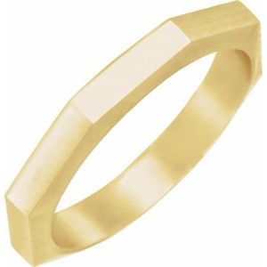 18K Yellow Gold 3 mm Geometric Octagon Band Size 6.5