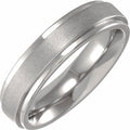 Titanium 5 mm Stepped-Edge Comfort-Fit Flat Band Size 12