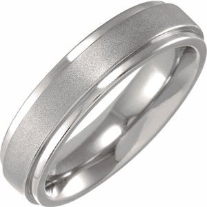 Titanium 5 mm Stepped-Edge Comfort-Fit Flat Band Size 12