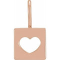 14K Rose Gold Pierced Heart Charm/Pendant