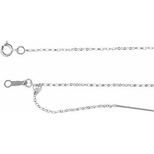 Sterling Silver 1 mm Adjustable Threader Rolo 16-22" Chain