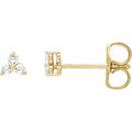 14K Yellow Gold .05 CTW Rose-Cut Natural Diamond Three-Stone Earrings