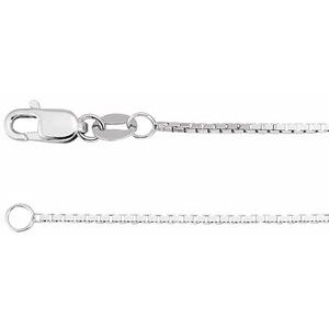 10K White Gold 1 mm Box 20" Chain
