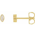 14K Yellow Gold 1/10 CTW Natural Diamond Solitaire Bezel-Set Earrings