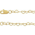14K Yellow Gold-Filled 3.2 mm Heart 9" Chain