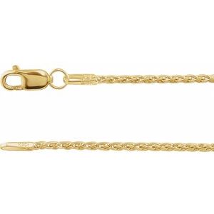 14K Yellow Gold 1.25 mm Wheat 24" Chain
