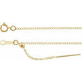 14K Yellow Gold 1.1 mm Adjustable Threader Cable 16-18" Chain