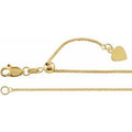 14K Yellow Gold 1 mm Adjustable Wheat 16-22" Chain