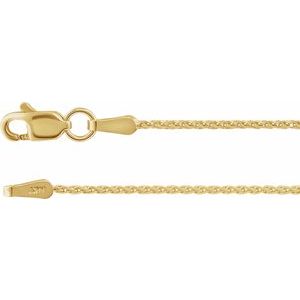 14K Yellow Gold 1.05 mm Diamond-Cut Wheat 24" Chain