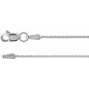 Rhodium-Plated Sterling Silver 1.05 mm Diamond-Cut Wheat 24" Chain